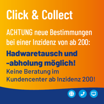 Inzidenz 200: Clickt & Collect bleibt möglich.